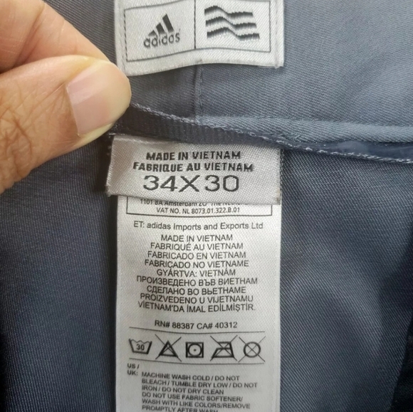 Adidas Men's Golf Pants Charcoal Gray 34x30 Embroidered Logo Straight Leg - Picture 6 of 7